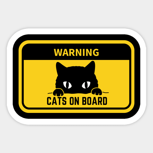 Warning Cat On Board Sticker by NICHE&NICHE